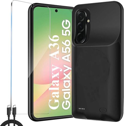 Portable Charger Battery Case for Samsung Galaxy A15-10000mAh Rechargeable Power Bank Case, Slim Protective Cover Charging Phone case Black in Kuwait