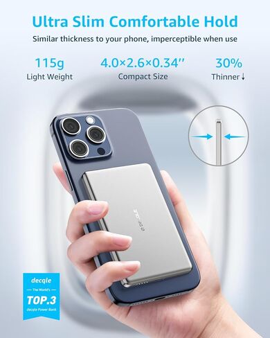 Power Bank for MagSafe 5000mAh for iPhone Charging Sliver in Saudi Arabia