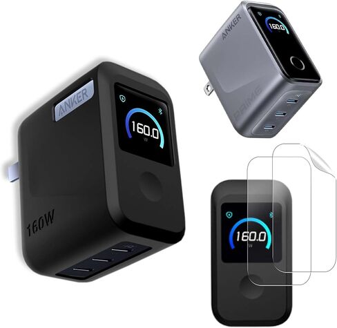 حافظة لشاحن Anker Prime 160W، غطاء حماية من السيليكون مع واقي شاشة 2pack، مقاوم للسقوط، مقاوم للخدش، مقاوم للصدمات، مقاوم للغبار، واقي شاشة لشاحن Anker 160W (أسود) in Saudi Arabia
