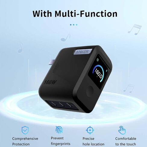 حافظة لشاحن Anker Prime 160W، غطاء حماية من السيليكون مع واقي شاشة 2pack، مقاوم للسقوط، مقاوم للخدش، مقاوم للصدمات، مقاوم للغبار، واقي شاشة لشاحن Anker 160W (أسود) in Saudi Arabia