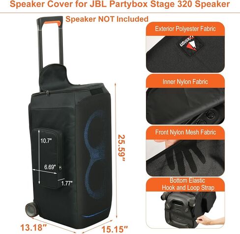 TXEsign Speaker Cover for JBL PartyBox Stage 320 Portable Party Speaker, 1 Pack Dust Case Protective Mesh Cover Sleeve Replacement with Two Sides Accessories Pocket in Saudi Arabia