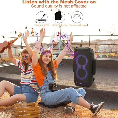 TXEsign Speaker Cover for JBL PartyBox Stage 320 Portable Party Speaker, 1 Pack Dust Case Protective Mesh Cover Sleeve Replacement with Two Sides Accessories Pocket in Saudi Arabia