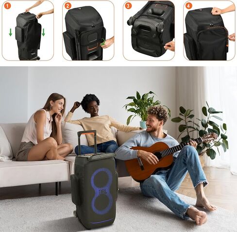 TXEsign Speaker Cover for JBL PartyBox Stage 320 Portable Party Speaker, 1 Pack Dust Case Protective Mesh Cover Sleeve Replacement with Two Sides Accessories Pocket in Saudi Arabia