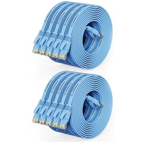 Cat 6 Ethernet Cable 1.5ft (24 Pack) (at a Cat5e Price but Higher Bandwidth) Flat Internet Network Cables - Cat6 Ethernet Patch Cable Short - Black Computer LAN Cable with Snagless RJ45 Connectors in Saudi Arabia
