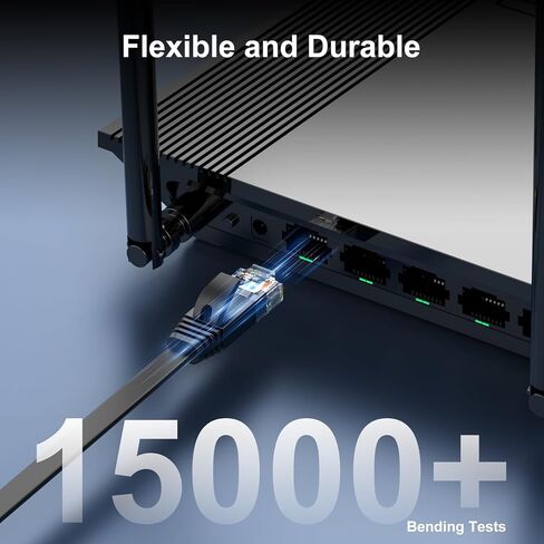 Cat 6 Ethernet Cable 1.5ft (24 Pack) (at a Cat5e Price but Higher Bandwidth) Flat Internet Network Cables - Cat6 Ethernet Patch Cable Short - Black Computer LAN Cable with Snagless RJ45 Connectors in Saudi Arabia