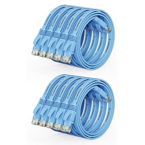 Cat 6 Ethernet Cable 1.5ft (24 Pack) (at a Cat5e Price but Higher Bandwidth) Flat Internet Network Cables - Cat6 Ethernet Patch Cable Short - Black Computer LAN Cable with Snagless RJ45 Connectors in Saudi Arabia