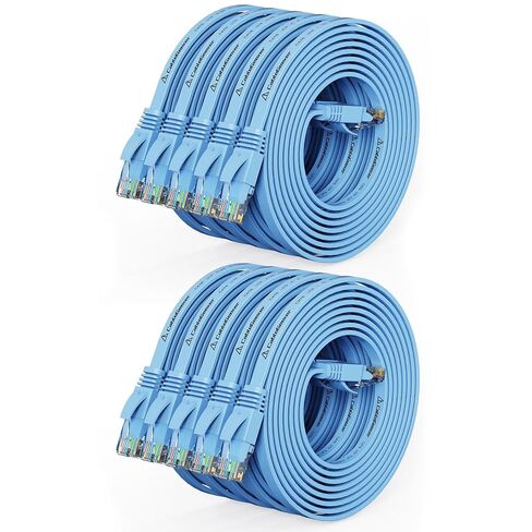 Cat 6 Ethernet Cable 1.5ft (24 Pack) (at a Cat5e Price but Higher Bandwidth) Flat Internet Network Cables - Cat6 Ethernet Patch Cable Short - Black Computer LAN Cable with Snagless RJ45 Connectors in Saudi Arabia