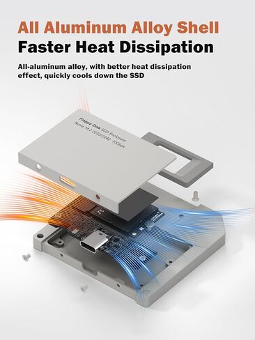 حاوية SSD Hagibis، نمط القرص المرن USB 3.2 Gen2 10 جيجابت في الثانية إلى NVMe PCI-E M.2 2230/2242 SSD، حاوية محرك أقراص ثابتة خارجي M.2 لجهاز MacBook Laptop iPad Android iPhone 17 Pro Max (رمادي) in Saudi Arabia