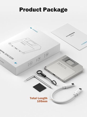 حاوية SSD Hagibis، نمط القرص المرن USB 3.2 Gen2 10 جيجابت في الثانية إلى NVMe PCI-E M.2 2230/2242 SSD، حاوية محرك أقراص ثابتة خارجي M.2 لجهاز MacBook Laptop iPad Android iPhone 17 Pro Max (رمادي) in Saudi Arabia