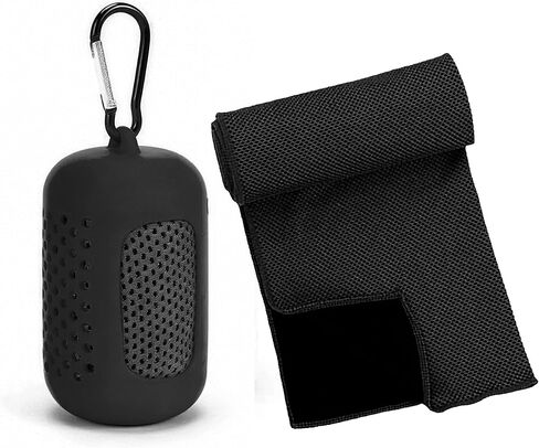 Foldable Magnetic Quick-Dry Towel – Black Ice Workout Towel with Pouch for Travel, Camping, and Fitness in Saudi Arabia