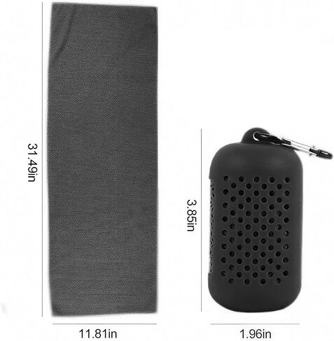 Foldable Magnetic Quick-Dry Towel – Black Ice Workout Towel with Pouch for Travel, Camping, and Fitness in Saudi Arabia