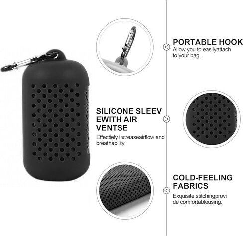 Foldable Magnetic Quick-Dry Towel – Black Ice Workout Towel with Pouch for Travel, Camping, and Fitness in Saudi Arabia