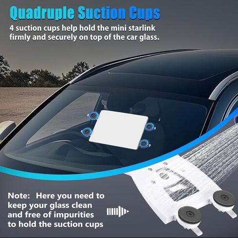 GADFISH Starlink Mini Mount for Roof - 4 Adjustable & Washable Suction Cup Holder, Anti-Gravity Car/RV Glass Mount for Camping, Outdoor Travel & Signal Reception, White in Saudi Arabia