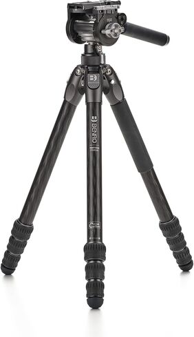 حامل ثلاثي القوائم Benro Tortoise CF 2 Series & FS36PRO مجموعة رأس هجينة - أرجل من ألياف الكربون مكونة من 4 أقسام مع انتشار منخفض الزاوية، رأس كروي مقلوب بقاعدة مسطحة، حمولة 13.2 رطل (TTOR24CFS36PRO) in Saudi Arabia