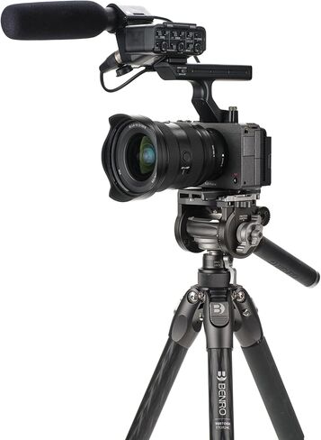 حامل ثلاثي القوائم Benro Tortoise CF 2 Series & FS36PRO مجموعة رأس هجينة - أرجل من ألياف الكربون مكونة من 4 أقسام مع انتشار منخفض الزاوية، رأس كروي مقلوب بقاعدة مسطحة، حمولة 13.2 رطل (TTOR24CFS36PRO) in Saudi Arabia