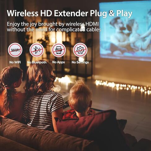 Wireless HDMI Transmitter and Receiver 328FT/100M, 4K Decode Plug and Play 1080P Portable Wireless HDMI Extender 2.4G/5GHz, for Streaming Video and Audio to Monitor from Laptop/PC/Projector/TV Box in Saudi Arabia
