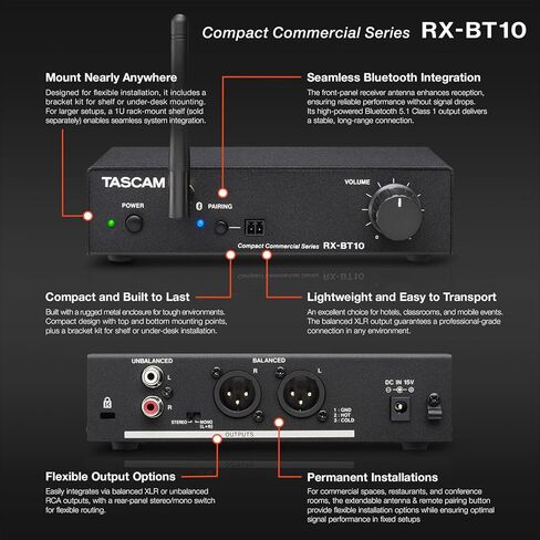 Tascam RX-BT10 Compact Stereo Bluetooth Receiver in Saudi Arabia