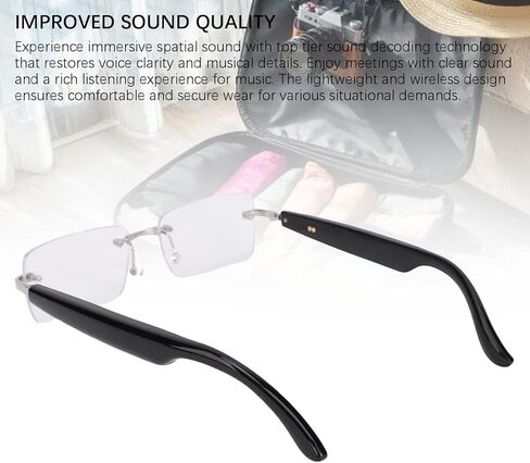 SUNGOOYUE AI Smart Glasses,5.4 Real Time Translation GPT & DeepSeek Support 98% Accuracy Multilingual AI Assistant with Noise Reduction for Business Travel Learning (Silver) in Saudi Arabia