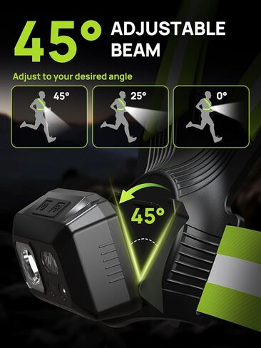 Acso Running Lights for Runners, 500 Lumens Running Light with 360°Reflective Vest, 45° Adjustable,IPX5 Waterproof Rechargeable Light Up Gear for Night Walking/Cycling/Jogging/Hiking in Saudi Arabia