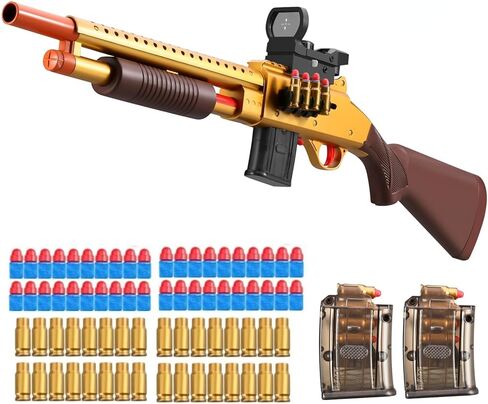 مضخة بندقية لعبة واقعية برميل قذيفة إخراج رغوة الناسف بندقية لينة رصاصة قناص بندقية مع نطاق لعبة إطلاق النار بيليه للأولاد المراهقين البالغين الهدايا سن 8-14 سنة (الذهب) in Kuwait