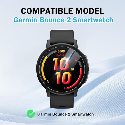 4 Pack Compatible For Garmin Bounce 2 Smartwatch Screen Protector Glass, Anti-scratch 9H Tempered Full Cover Protection For Bounce 2 Screen Film, Sensitive Touch & HD Clear in Saudi Arabia