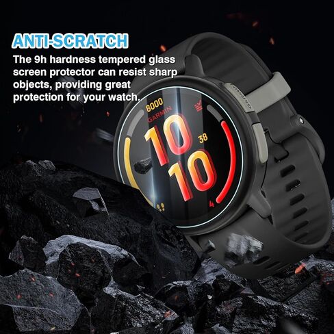 4 Pack Compatible For Garmin Bounce 2 Smartwatch Screen Protector Glass, Anti-scratch 9H Tempered Full Cover Protection For Bounce 2 Screen Film, Sensitive Touch & HD Clear in Saudi Arabia
