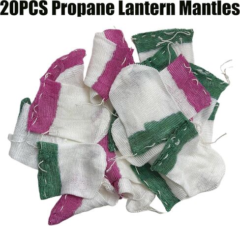 20 قطعة من عباءات فانوس البروبان، 2 × 3.3 بوصة، نمط ربطة عنق للتخييم ومصابيح الغاز الخارجية/إكسسوارات الفانوس in Kuwait