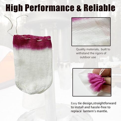 20 قطعة من عباءات فانوس البروبان، 2 × 3.3 بوصة، نمط ربطة عنق للتخييم ومصابيح الغاز الخارجية/إكسسوارات الفانوس in Kuwait