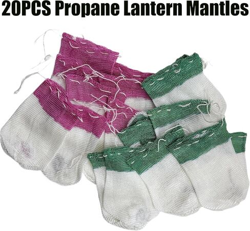 20 قطعة من عباءات فانوس البروبان، 2 × 3.3 بوصة، نمط ربطة عنق للتخييم ومصابيح الغاز الخارجية/إكسسوارات الفانوس in Kuwait