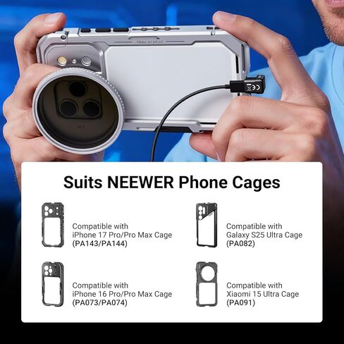 NEEWER USB Type C Adapter, 180 Degree U Shaped USB C OTG Adapter Extender Mobile Photography Accessories Compatible with iPhone 17 16 15 Samsung S25 Ultra Phone Cage & Case, PS017 in Saudi Arabia
