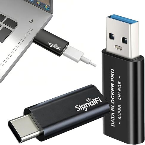 USB Data Blocker 2-Pack, USB-A to A & USB-C to C Data Blocker Adapter Only for Quick Charge, Protect Against Juice Jacking for iPhone, Android, PC, Laptop, Tablet in Saudi Arabia
