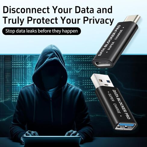 USB Data Blocker 2-Pack, USB-A to A & USB-C to C Data Blocker Adapter Only for Quick Charge, Protect Against Juice Jacking for iPhone, Android, PC, Laptop, Tablet in Saudi Arabia