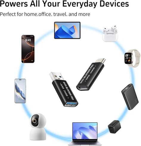 USB Data Blocker 2-Pack, USB-A to A & USB-C to C Data Blocker Adapter Only for Quick Charge, Protect Against Juice Jacking for iPhone, Android, PC, Laptop, Tablet in Saudi Arabia