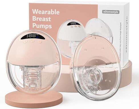 Hands Free Breast Pump, Wearable Breastfeeding Pump, Lightweight Portable Electric Pump 4 Modes & 12 Suction Levels, Comfortable & Low Noise, 24mm Flange, 2 Pack Pink in Saudi Arabia