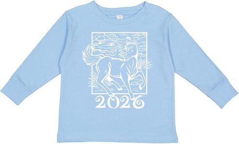 inktastic 2026 Chinese New Year Horse Toddler Long Sleeve T-Shirt in Saudi Arabia
