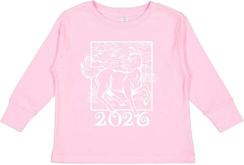 inktastic 2026 Chinese New Year Horse Toddler Long Sleeve T-Shirt in Saudi Arabia