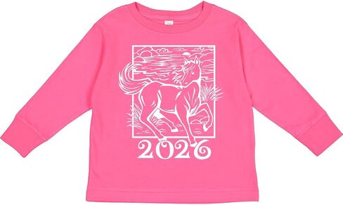 inktastic 2026 Chinese New Year Horse Toddler Long Sleeve T-Shirt in Saudi Arabia