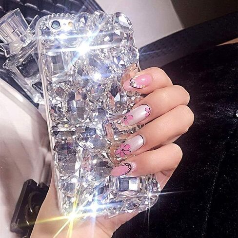 LCHDA Bling Diamond Case for Google Pixel 10 Pro XL, Glitter Clear Crystal Bright Full Diamonds Luxury Sparkle Rhinestone Bumper Women Girls Protective Phone Case Cover - White in Saudi Arabia