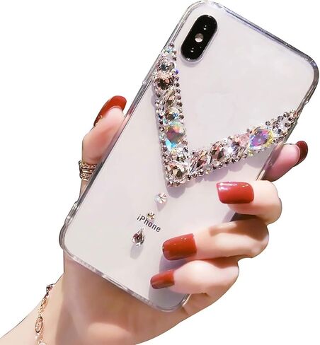 LCHDA Bling Diamond Case for Google Pixel 10 Pro XL, Glitter Clear Crystal Bright Full Diamonds Luxury Sparkle Rhinestone Bumper Women Girls Protective Phone Case Cover - White in Saudi Arabia