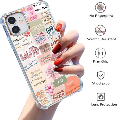 حافظة لهاتف iPhone 11 بتصميم مسيحي، نمط مجمعة لآية الكتاب المقدس للرجال والنساء، حافظة شفافة نحيفة من مادة TPU الناعمة، 6.1 بوصة (كريستيان، 11) in Saudi Arabia