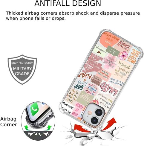 حافظة لهاتف iPhone 11 بتصميم مسيحي، نمط مجمعة لآية الكتاب المقدس للرجال والنساء، حافظة شفافة نحيفة من مادة TPU الناعمة، 6.1 بوصة (كريستيان، 11) in Saudi Arabia