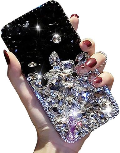 LCHDA Bling Diamond Case for Google Pixel 10 Pro XL, Glitter Clear Crystal Bright Full Diamonds Luxury Sparkle Rhinestone Bumper Women Girls Protective Phone Case Cover - White in Saudi Arabia