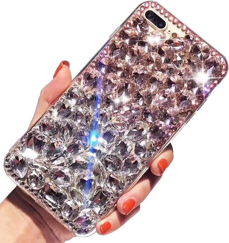 LCHDA Bling Diamond Case for Google Pixel 10 Pro XL, Glitter Clear Crystal Bright Full Diamonds Luxury Sparkle Rhinestone Bumper Women Girls Protective Phone Case Cover - White in Saudi Arabia