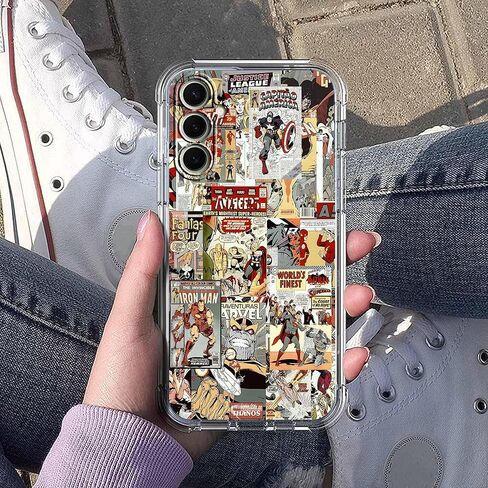 حافظة لهاتف Galaxy A16 بتصميم البطل الخارق، نمط مجمع فني لثقافة البوب ​​الهزلية الكرتونية، غطاء هاتف ممتص للصدمات من مادة TPU الناعمة الشفافة، 6.7 بوصات (Hero,A16) in Kuwait