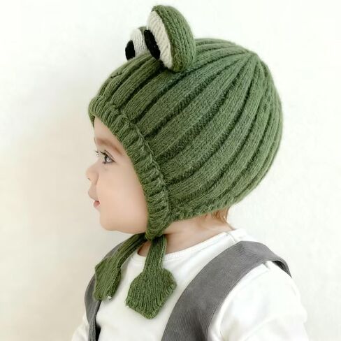 قبعة شتوية للأطفال من Keepersheep مع قبعة أذن للفتيات من Pompom Beanie محبوكة للأطفال الأولاد والبنات in Kuwait