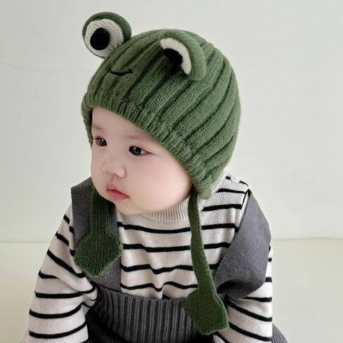 قبعة شتوية للأطفال من Keepersheep مع قبعة أذن للفتيات من Pompom Beanie محبوكة للأطفال الأولاد والبنات in Kuwait