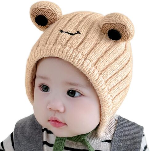 قبعة شتوية للأطفال من Keepersheep مع قبعة أذن للفتيات من Pompom Beanie محبوكة للأطفال الأولاد والبنات in Kuwait
