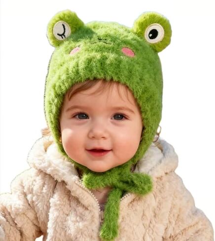 قبعة شتوية للأطفال من Keepersheep مع قبعة أذن للفتيات من Pompom Beanie محبوكة للأطفال الأولاد والبنات in Kuwait