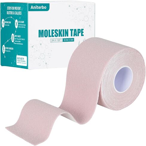 Moleskin for Blisters Adhesive Moleskin for Feet 2in x 16ft Moleskin Tape Roll for Hiking and Running Black in Saudi Arabia