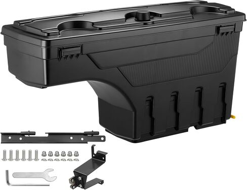 صندوق تخزين سرير الشاحنة من GEARLAST مع قفل بكلمة مرور لسيارة 2019-2023 Chevy/GMC Silverado/Sierra 1500، جانب السائقين، 30 لتر، أسود in Kuwait